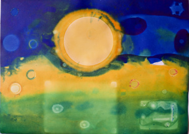 Malerei mit dem Titel "Sonne versinkt in L…" von Alois Oberndorfer, Original-Kunstwerk, Pigmente