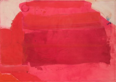 Malerei mit dem Titel "Komposition in Rot 2" von Alois Oberndorfer, Original-Kunstwerk, Acryl