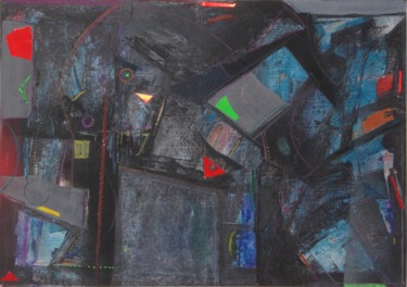 Malerei mit dem Titel "Dunkle Begegnung" von Alois Oberndorfer, Original-Kunstwerk, Acryl