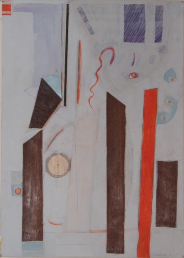 Malerei mit dem Titel "Türme und Säulen in…" von Alois Oberndorfer, Original-Kunstwerk, Acryl