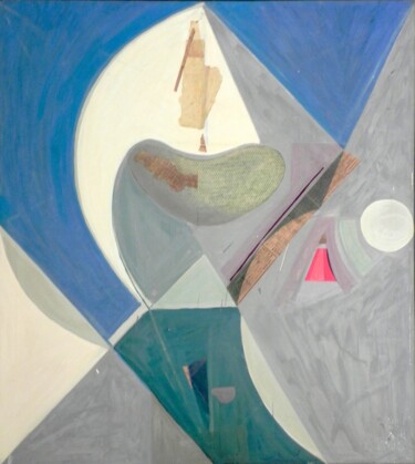 Malerei mit dem Titel "Composition blau, g…" von Alois Oberndorfer, Original-Kunstwerk, Öl