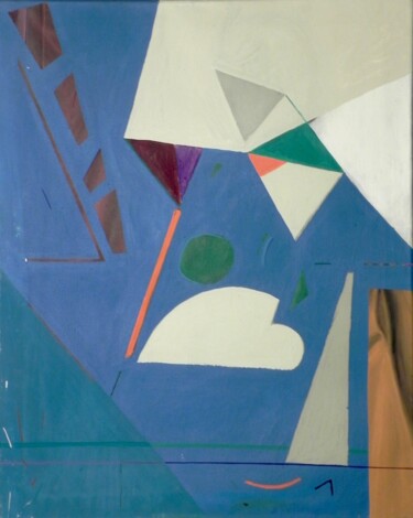 Malerei mit dem Titel "Komposition blau" von Alois Oberndorfer, Original-Kunstwerk, Öl