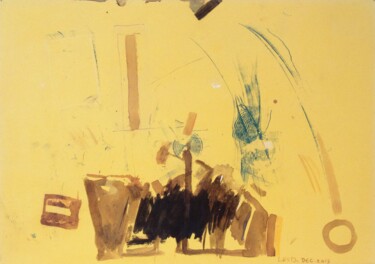 Malerei mit dem Titel "auf Gelb I" von Alois Oberndorfer, Original-Kunstwerk, Acryl
