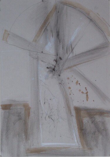 Dessin intitulée "Windmill" par Alois Oberndorfer, Œuvre d'art originale, Encre