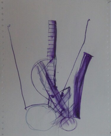 Dessin intitulée "Radfahrendes" par Alois Oberndorfer, Œuvre d'art originale, Crayon