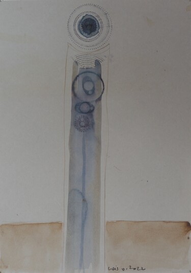 Рисунок под названием "Leuchtturm (ohne Li…" - Alois Oberndorfer, Подлинное произведение искусства, Чернила
