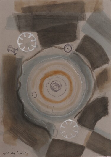 Schilderij getiteld "Round and round" door Alois Oberndorfer, Origineel Kunstwerk, Inkt