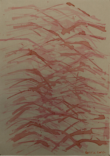 Malerei mit dem Titel "Vogelschwarm" von Alois Oberndorfer, Original-Kunstwerk, Tinte