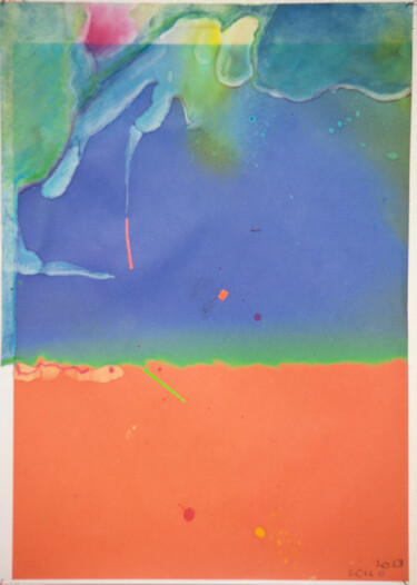 Pittura intitolato "Coming down" da Alois Oberndorfer, Opera d'arte originale, Matite colorate