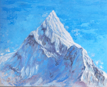 Painting titled "Mountain Everest pa…" by Alona Santhorieieva, Original Artwork, Oil