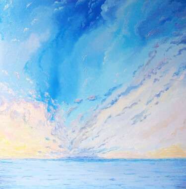 Pintura titulada "Sea sunset painting…" por Alona Santhorieieva, Obra de arte original, Oleo