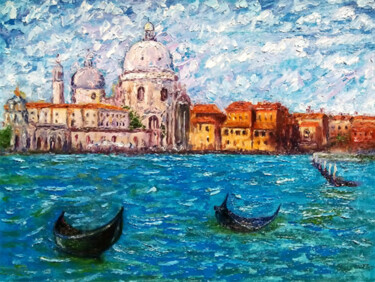 Malarstwo zatytułowany „Venice Italy oil pa…” autorstwa Alona Santhorieieva, Oryginalna praca, Olej