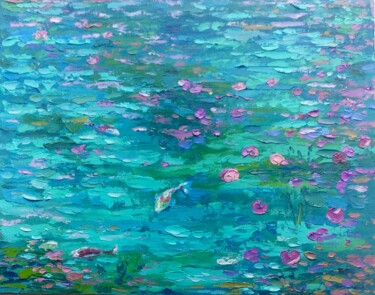 Malerei mit dem Titel "Magic Pond painting…" von Alona Santhorieieva, Original-Kunstwerk, Öl