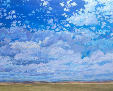 Peinture intitulée "Clouds landscape oi…" par Alona Santhorieieva, Œuvre d'art originale, Huile