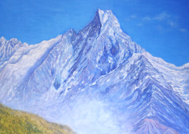 Pittura intitolato "Mount Everest Origi…" da Alona Santhorieieva, Opera d'arte originale, Acrilico