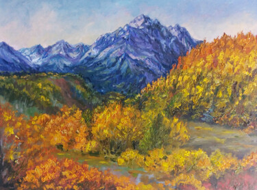 Malerei mit dem Titel "Colorado rocky moun…" von Alona Santhorieieva, Original-Kunstwerk, Öl