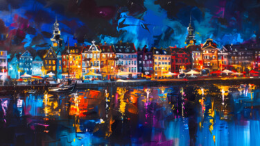 Digitale Kunst mit dem Titel "Copenhagen Nights.…" von Alona Vatkina, Original-Kunstwerk, Acryl