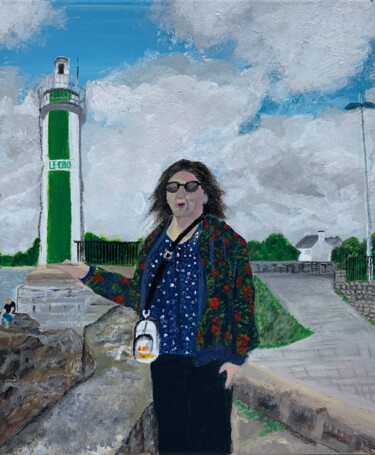 Картина под названием "Une touriste à Bret…" - Along Xu, Подлинное произведение искусства, Акрил Установлен на Деревянная ра…