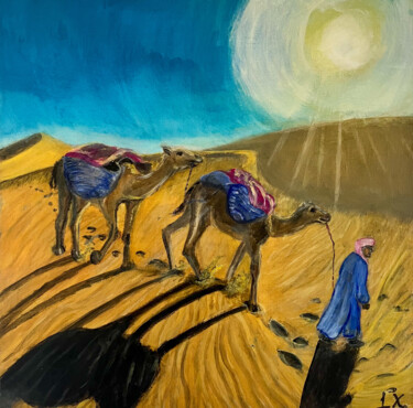 Painting titled "Journey into the He…" by Along Xu, Original Artwork, Acrylic Mounted on Wood Stretcher frame