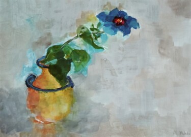 Pintura titulada "Flor viva" por Ana Lorena Moledo, Obra de arte original, Acrílico