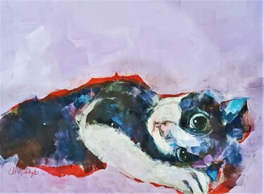 Pittura intitolato "Una linda gatita" da Ana Lorena Moledo, Opera d'arte originale, Acrilico