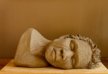 Sculpture titled "Sieste du vieil abo…" by Alice Marie, Original Artwork, Terra cotta