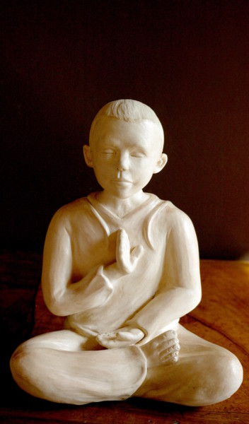 Sculpture intitulée "Léon little Bouddha" par Alice Marie, Œuvre d'art originale