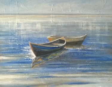 Pintura intitulada "Sea Boats" por Alôtela - Espólio, Obras de arte originais, Acrílico