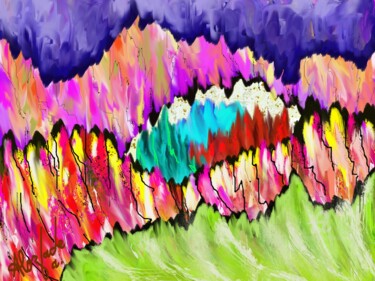 Arts numériques intitulée "Colorful-waves-73-k…" par Ahmed Alozade, Œuvre d'art originale, Peinture numérique