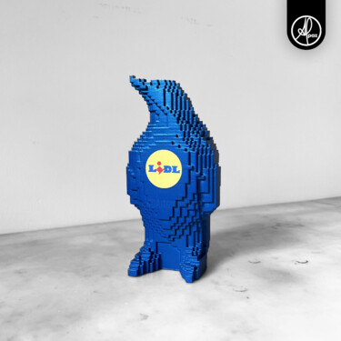 Sculpture titled "LIDL PINGOUIN" by Alpaz, Original Artwork, Airbrush