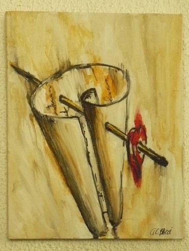 Peinture intitulée "La lettre d'Amour" par Gianfranco Bacci, Œuvre d'art originale