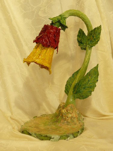 Sculpture intitulée "Fleur au Vent" par Gianfranco Bacci, Œuvre d'art originale, Bois
