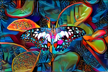 Digital Arts titled "Papillon" by Alpha Zero, Original Artwork, Digital Painting