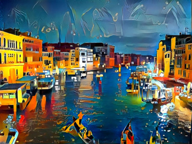 Digital Arts titled "Venice Grand Canal" by Alpha Zero, Original Artwork, Digital Painting