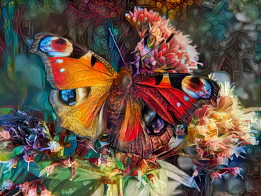 Arts numériques intitulée "Majestic Butterfly" par Alpha Zero, Œuvre d'art originale, Peinture numérique