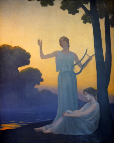 Картина под названием "Chant du soir" - Alphonse Osbert, Подлинное произведение искусства, Масло