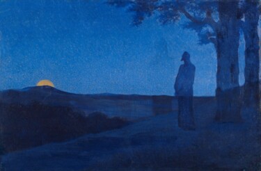 Pintura intitulada "La Solitude du Chri…" por Alphonse Osbert, Obras de arte originais, Óleo