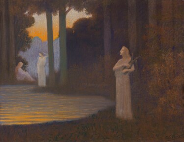 "Lyrisme dans la for…" başlıklı Resim Alphonse Osbert tarafından, Orijinal sanat, Pastel