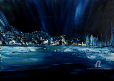 Peinture intitulée "Régate de nuit" par Alphonse Pappalardo, Œuvre d'art originale, Huile