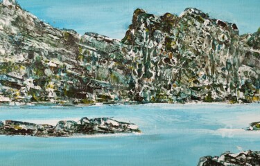 Painting titled "Calanque" by Alphonse Pappalardo, Original Artwork, Acrylic