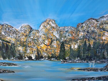 Peinture intitulée "Lac Alpin" par Alphonse Pappalardo, Œuvre d'art originale, Acrylique