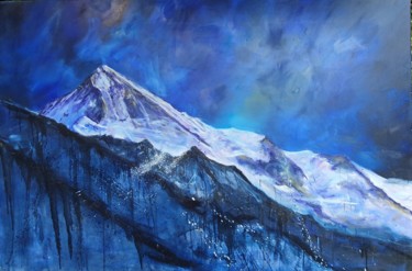 Peinture intitulée "Dent Blanche" par Ludovic Perrenoud, Œuvre d'art originale, Huile