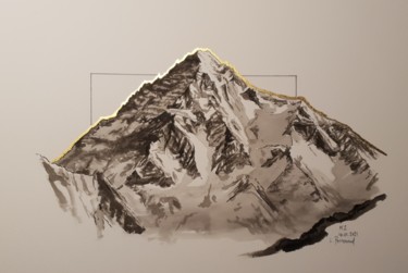 "K2" başlıklı Tablo Ludovic Perrenoud tarafından, Orijinal sanat, Mürekkep