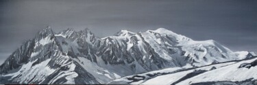 Pintura intitulada "Panorama du Mont-Bl…" por Ludovic Perrenoud, Obras de arte originais, Óleo