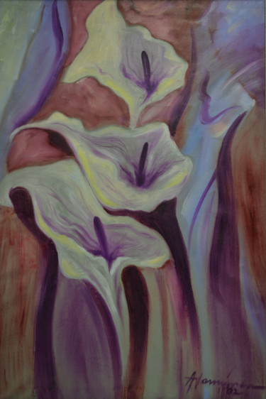 Painting titled "Flowers by Alpo Van…" by Alpo Vanninen, Original Artwork, Oil