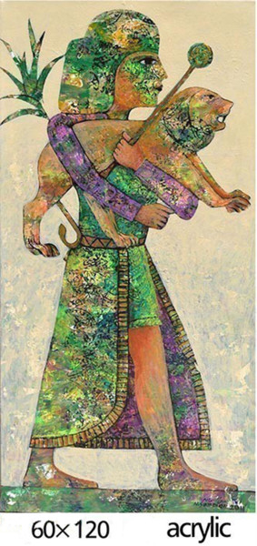 Painting titled "Syrian Mythology 1-3" by Nabeel Alsamman, Original Artwork, Acrylic