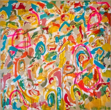 American graffiti Painting titled "American graffiti" by Alfonso Sánchez, Original Art, Acrylic Mounted on Stretcher frame