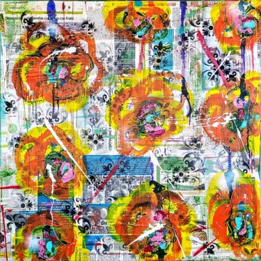 Breakfast with flowers Pintura titulada "Breakfast with flow…" por Alfonso Sánchez, Obra de arte original, Acrílico Montado en Bastidor standard