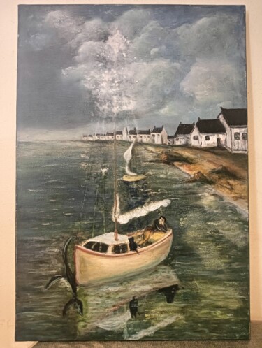 Картина под названием "La pêche miraculeuse" - Alsin, Подлинное произведение искусства, Масло