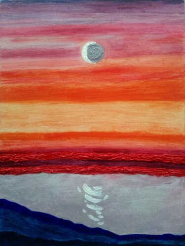 Картина под названием "Sunset ll" - Alsou Amalia, Подлинное произведение искусства, Масло Установлен на Деревянная рама для…